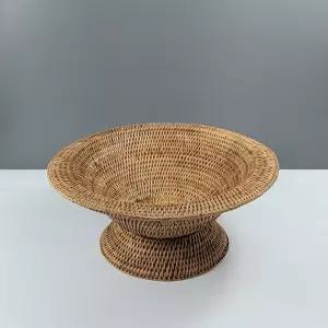라탄 원형 과일 바스켓GC 미얀마 수공예 천연 내츄럴 바구니 가구 GCB004A