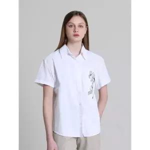 [하프클럽/]포인트 아트웍 포켓 나이론 카라반팔셔츠