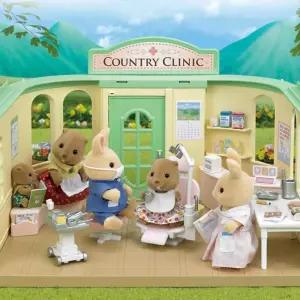 실바니안 치과 의사 세트 미니장난감 피규어감어 피어 역할놀이 어린이어 유아어 장식어 토끼어 인형어 어