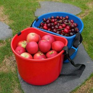 조절 가능한 어깨 끈이 있는 튼튼한 베리 따기 바구니 과일 야채 버섯을 위한 다목적 수확 용기