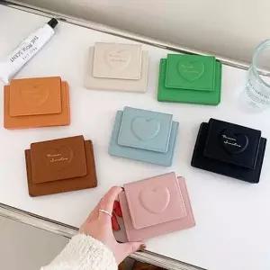 [셀러에이드]하트 엠보 아코디언 카드 지갑 여성 학생 월렛 반지갑