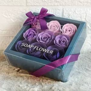 [셀러에이드]9송이 비누 장미꽃 상자 선물 기념일 발렌타인 졸업식
