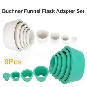 필터 어댑터 콘 세트, 부흐너 깔때기 플라스크 테이퍼 칼라, 내마모성 매끄러운 표면, 고무, 9 크기, 9Pcs