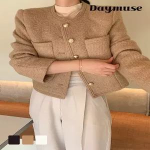 [모어오브]글래드 코트 노카라 하프코트 아우터