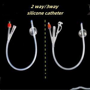 의대생 2pcs 일회용 실리콘 폴리 카테터 2 웨이 3 요로 교육 소모품