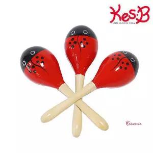 캐스B맑은소리 3종 마라카스 유아교구 악기 완구 원목bcd306