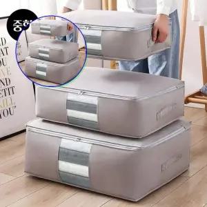 쌍문상회 이불수납함 옷장정리 투명창 부직포 압축