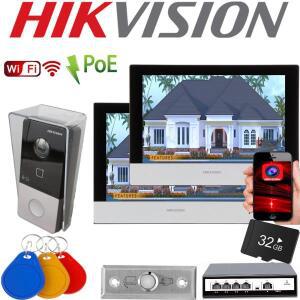 기존 hikvision 다국어 2PCS DS-KH6320-WTE1 실내 모니터 POE, 앱 Hik-connect WiFi 비디오 인터콤