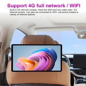 15.6 IPS 4G WIFI 화면 회전 자동차 머리 받침 모니터 태블릿 PC Andriod 11 HUD 4K 1080P 3G + 32GB ROM B
