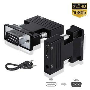 LEDMI 호환 여성용 VGA 남성용 변환기 어댑터 LED TO VGA(PS4 모니터 프로젝터 노트북 컴퓨터용 3.5mm 오디