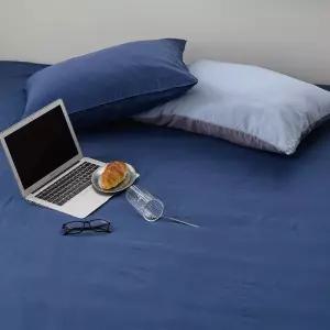 매트커버 레이 홑 리스 킹 (K) (네이비) 침대 패밀리 누빔 면리스 부드러운리스 국산리스