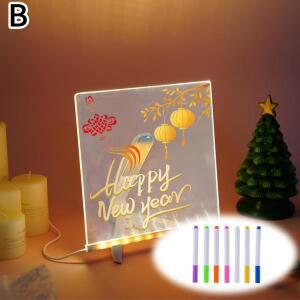빛나는 INS 아크릴 무드등 - 투명 데스크탑 DIY 램프, 손글씨 메시지 및 그림 기능, 칙칙한 책상 조명 문제