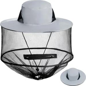 야외 정원 양봉을 위한 숨겨진 그물망이 있는 수크레인 모기 머리망 태양 모자 벌레