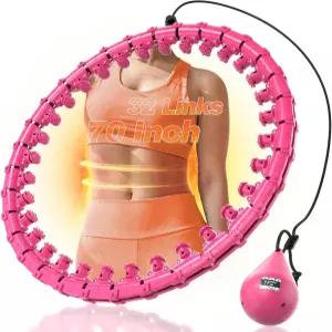 라랄란홈 가중 핏 후프 플러스 사이즈 성인 체중 감량 32개의 탈착식 링크 스마트 피트니스 및 마사지 2 in