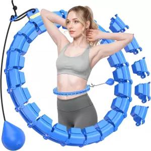 HCOIW 플러스 사이즈 무소음 무게 훌라 인피니티 피트니스 탈부착 후프 65인치 32매듭 스마트 여성용 허리