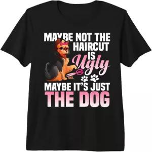 여성 미용사 살롱 반려견 프리미엄 티셔츠를 위한 그루밍 에이프런