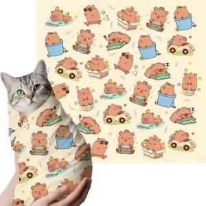 27.6 고양이 그루밍 랩 손톱 자르기용 자가 접착 약물 귀 청소용 방탈출 진정 스와들 긁힘 방지 부리토