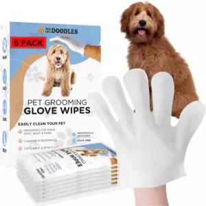 우리는 두들 개 청소 장갑 물티슈를 좋아합니다 - 발 얼굴 몸 귀를 위한 애완동물 목욕 안전하고 쉽고