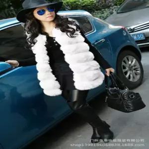 헐크 하프 여사친 여자 여우털 헤닝 가죽무스탕 베스트 코트 모피 모피업체 KKE3