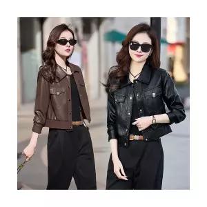 헐크 여성 여친 코트 가죽무스탕 블랙 레더 숏캐주얼 PU가죽 라이더 자켓 KKE3