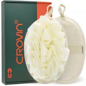 배스 퍼프 샤워 스펀지 - 프리미엄 대형 5x7 각질 제거 파우치 메쉬 남녀용 2카운트 루프 수세미 몸을