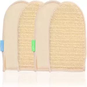 각질 제거용 루파 미트 샤워 장갑 - 목욕 바디 스크러버 남성 여성 양면 스펀지 페이셜 패드