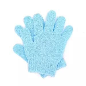 블링킹덤 샤워 각질 제거용 1쌍 목욕 장갑 여성 뷰티 스파 마사지용 스킨 바디 스크러버 블루