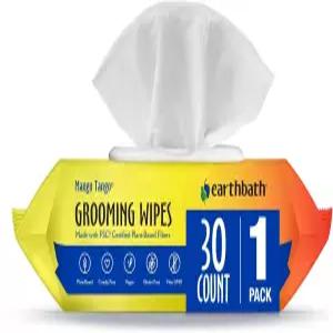 어스배스 저자극성 반려견용 물티슈 - 무향 눈물 얼룩 제거제 미국산 100 크루얼티 프리 천연 반려동물용