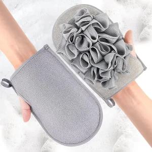 엑스트라 라지 2팩 목욕 스펀지 루파 바디 스크러버 샤워 파우치 청소 샤워기 워시 욕실용 사용 남성 및