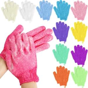 100 나일론으로 제작된 로트파워 24피스 각질 제거 목욕 장갑 뷰티 스파 마사지 스킨 샤워 스크러버