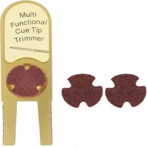 ChuyTrading 컴팩트 당구 큐팁 셰이퍼 및 트리머 수리를 위한 다기능 금속 광택기 휴대용 도구 PU 가죽