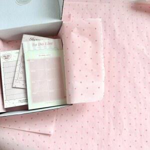 핑크 물결무늬 점 무늬 눈송이 배 종이 선물 포장지 작은 신선한 꽃다발 DIY 핸드메이드 재료