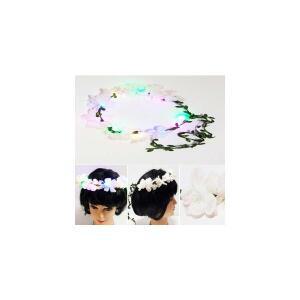 불빛 벚꽃화관 LED 벚꽃머리띠 파팅용품 기념품 벚꽃축제 조화핀 셀프스냅 촬영소품
