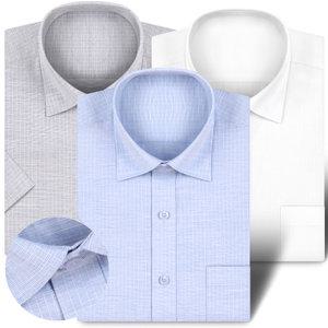 남성 반팔 와이셔츠 구김없는 여름 쿨 체크남방 남자 정장 체크셔츠 빅사이즈 반팔셔츠 95~130