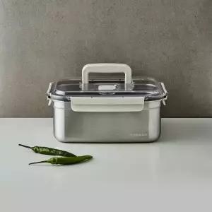[본사직영] 락앤락 숨쉬는 스텐 김치통 직사각 5.3L 2P (LST831B)