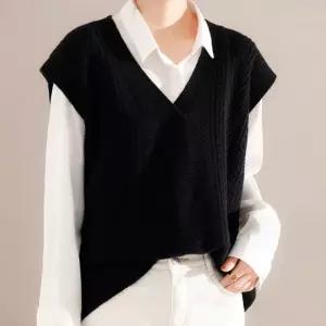 꽈배기니트조끼 베스트 니트조끼 여성 간절기 레이어드