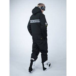 점프수트 일체형 방한복 점프 흰색 방수기능 그레이 성인 복패딩 남자 옵시디언블랙