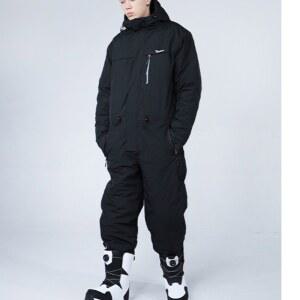 배달대행 그레이 보드복 여성 남녀공용 일체형 누빔 점프수트 스키복 복 블랙 커플