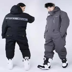 방수 스키복 남녀 방풍 스노우보드복 상하의 따뜻한 스키장 방한 일체형 점프수트