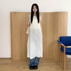 [옷자락]여자 데일리 바캉스 여리핏 시스루 롱 원피스