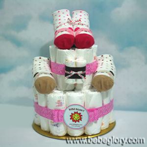 하트베베 기저귀케익2단-완성품/출산/백일/돌잔치