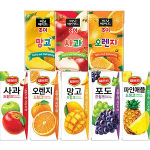 델몬트 드링크팩190ml*24팩 팩음료수 어린이음료  사과 오렌지파인포도망고