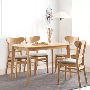 M카모 내추럴 4인용 식탁+의자4 DF906818