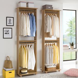 국내제조 이동식 2단 행거 뛰어난 확장성 옷장 옷걸이 드레스룸 수납장 선반