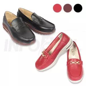 백세건강 에어볼 천연 소가죽화 남성 여성 천연 가죽 소가죽 에어 쿠션 신발 구두 로퍼 컴포트화 효도화