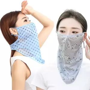 (UV인증) 쉬폰 자외선차단 쿨마스크/통기성 탁월/여름 망사 얼굴 햇빛가리개/자전거 등산 골프 안면 마스크