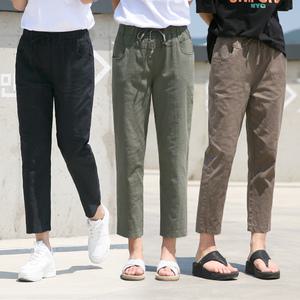 동대문스타일 여성 면마 통일자 밴딩바지 여성 스판 밴드팬츠 봄 여름신상 OB882