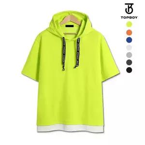 [탑보이] [당일출고] 오버핏 레이어드 후드 반팔티 (LW007)