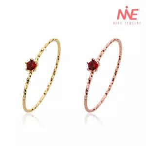 나인주얼리 14k 탄생석 실반지 1월 가넷 레이어드링