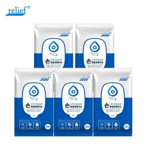 릴리프 손청결 세정물티슈 20매 캡형 x 5개